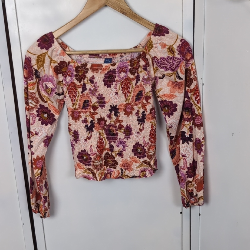 Old Navy Kids Floral Blouse - Purple, Pink, and Orange